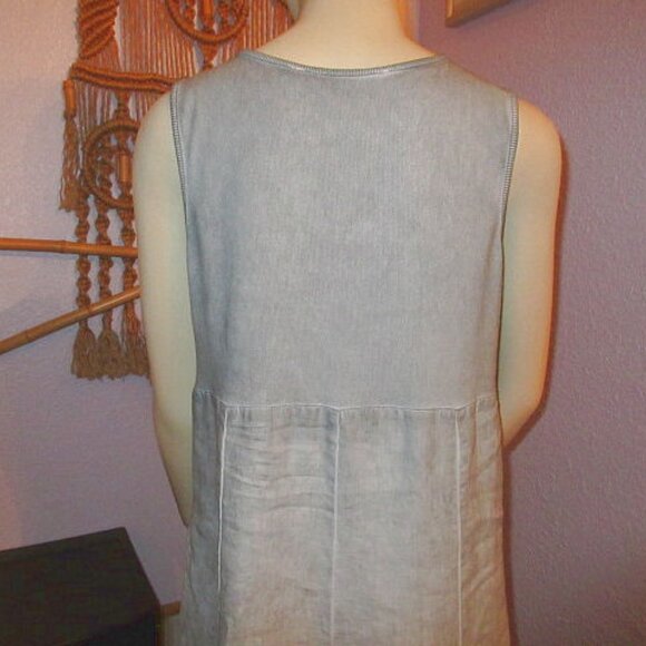 Soft Surroundings Charlene Linen Midi Dress Size M Pockets Sleeveless High Low - Picture 9 of 12